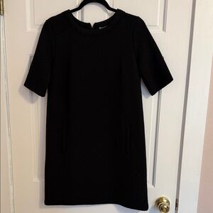 Halogen Black Short-Sleeve Shift Dress - Size S
